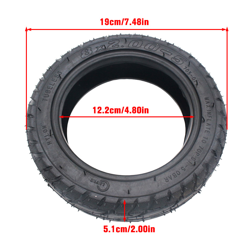 إطار عجلة بدون أنبوب داخلي 8x2 - مراجعة Scooter Tire وسعره