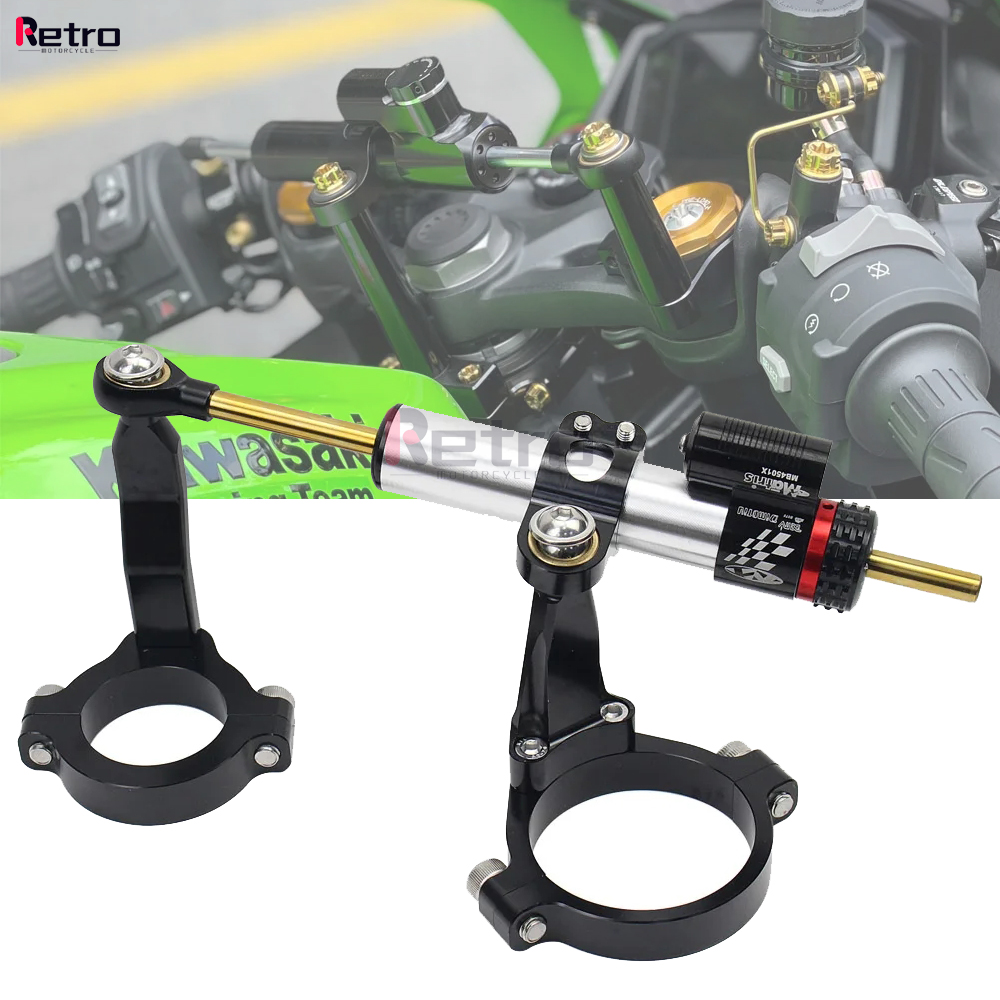 التوجيه المثبط استقرار دراجة ن - مراجعة Steering Damper Stabilizer Kit Cnc وسعره